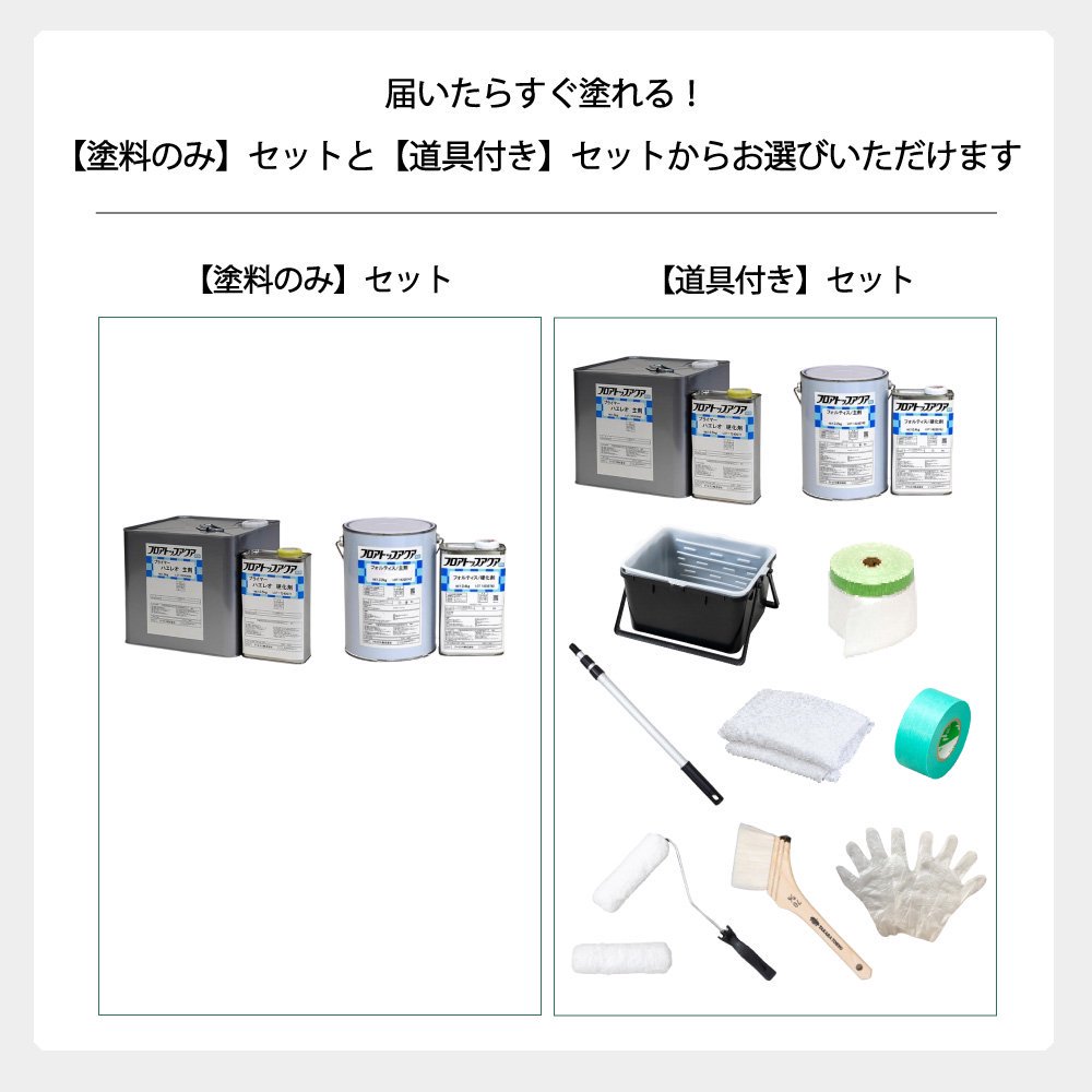 屋内倉庫床を自分で塗る塗料＆塗装道具セット 翌日から作業を開始したい方に！速乾性抜群【水性2液型】 -  塗りたい場所から最適な床用塗料が選べる「床塗り.shop」 タカラ塗料公式