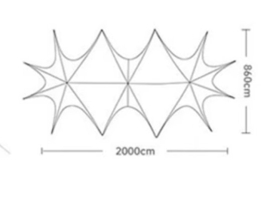 星形タープ 大型 スターシェイド トリプル 直径20m 40人収容 | ヨガ 