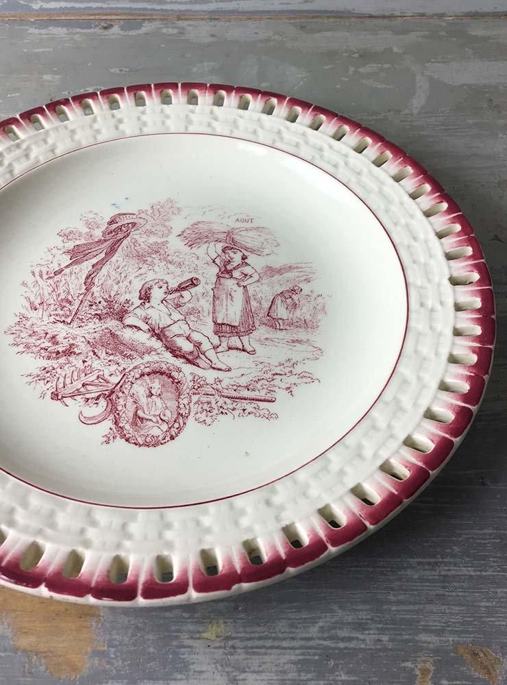 SARREGUEMINES パニエプレート AOUT - フランティーク SARREGUEMINES パニエプレート AOUT - フランティーク