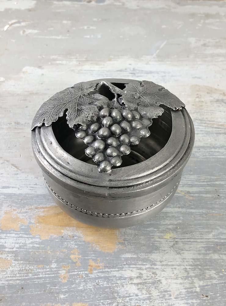 アンティーク エタンEtain錫ピューター麦とぶどうのプレート