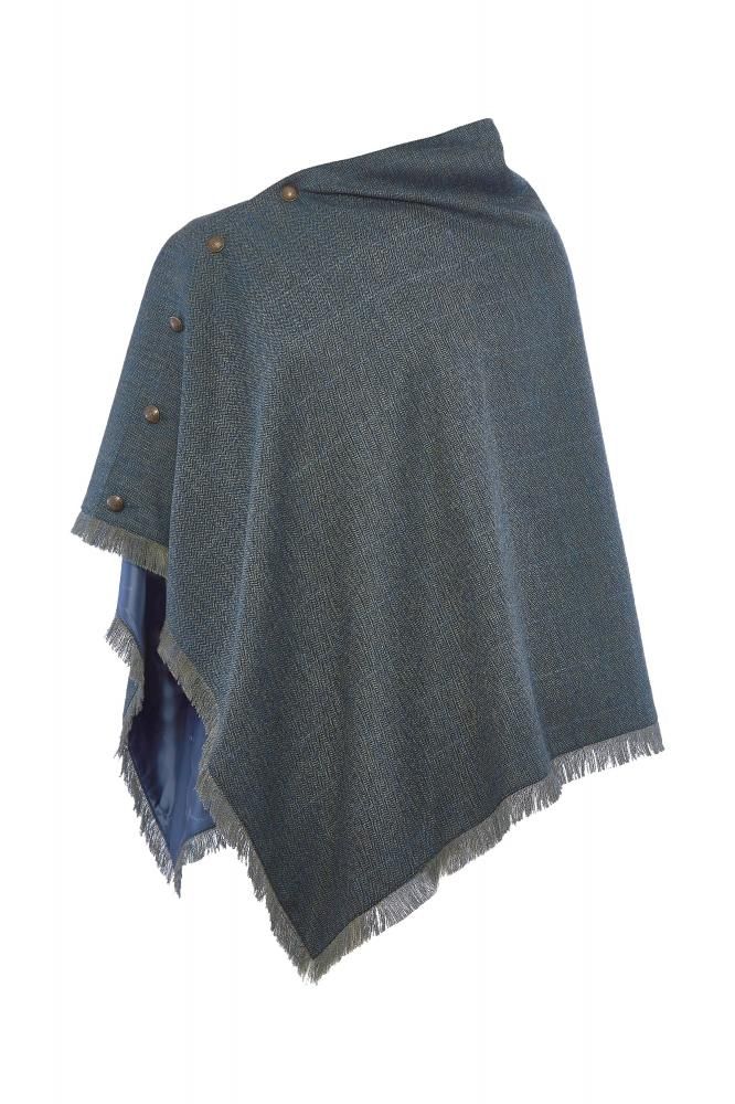 Hazelwood Tweed Poncho | ヘイゼルウッド ツイードポンチョ | Navy