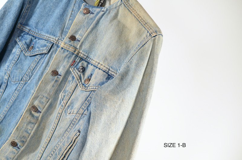 {$history[num].s_expl}> REMAKE 2FOR1 NO COLLAR DENIM JACKET 