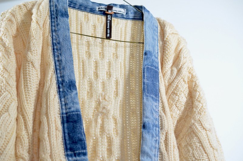 {$history[num].s_expl}> REMAKE DENIM PIPING CARDIGAN 