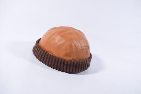 STETSON LEATHER ROLL CAP