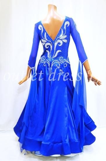 ヨーロッパ製スタンダードドレス M685サファイア×ホワイト L