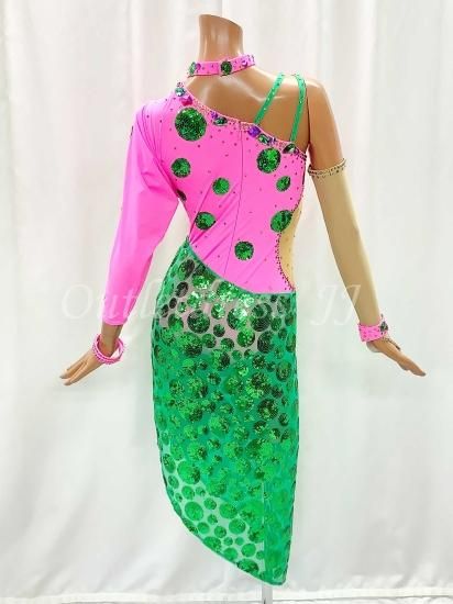 レンタル】ヨーロッパ製生地使用 日本製一点物ラテンドレス N002