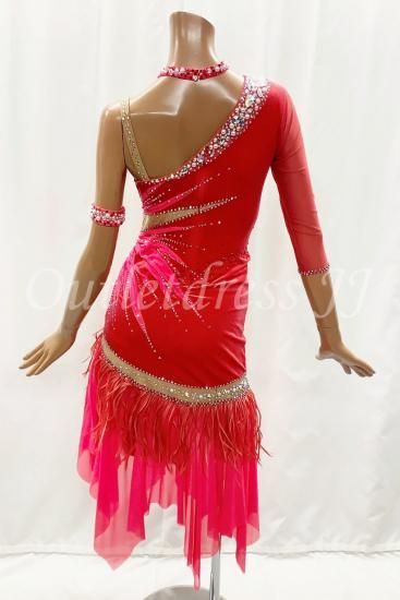 ヨーロッパ製ラテンドレス L449 フレームレッド Mサイズ