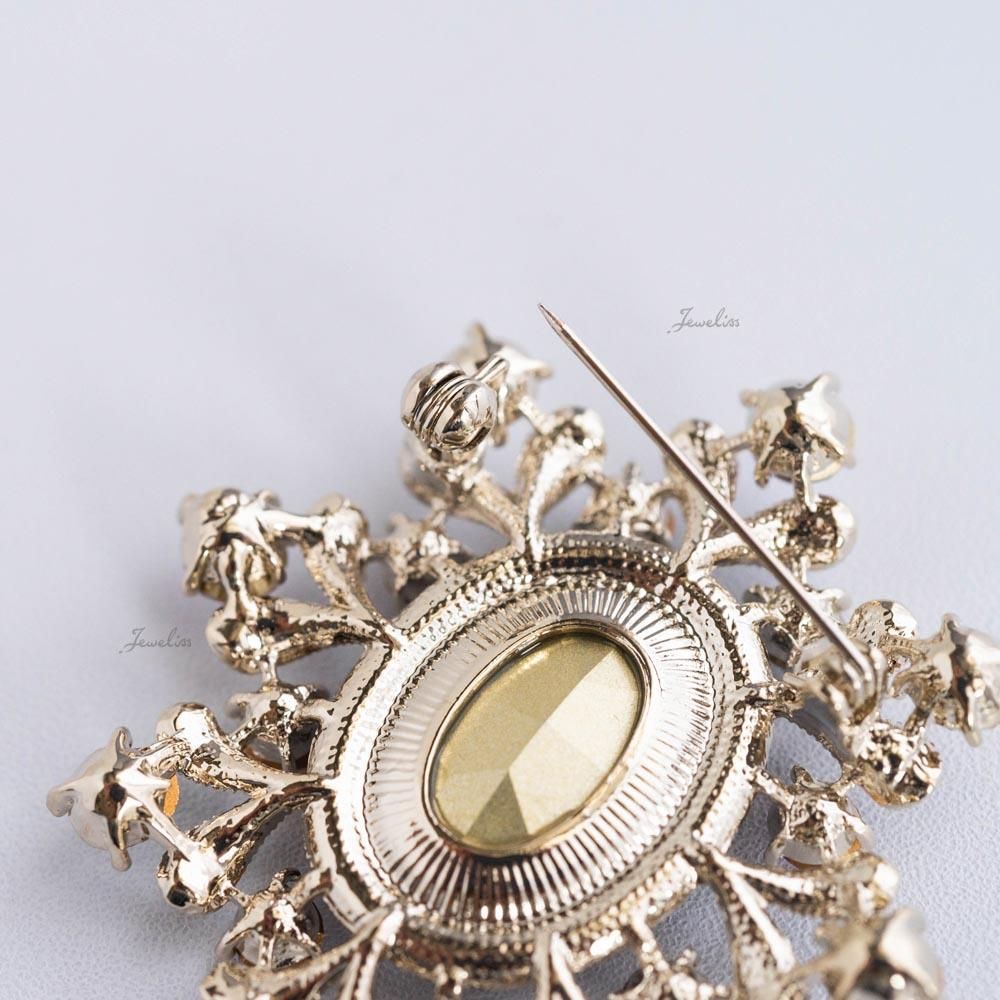 Jeweliss ジュエル ブローチ リーラ クリスタル 紫 古希 喜寿