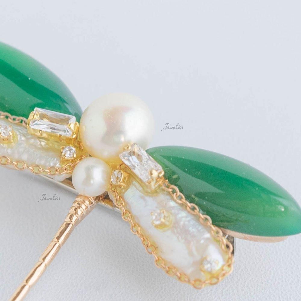 Jeweliss リベリュール バロックパール トンボ ブローチ 淡水