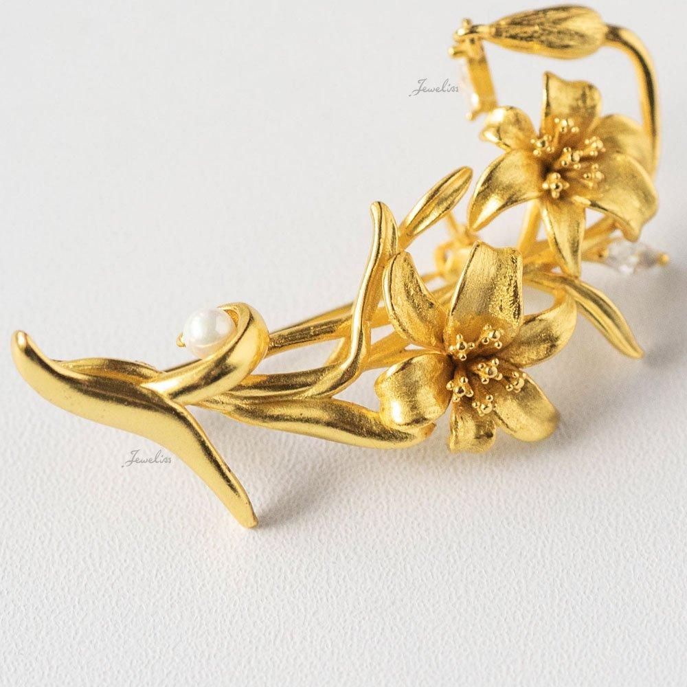 【希少】Boucherブーシェ ユリ フラワー ブローチ ヴィンテージ ゴールド 希少】Boucherブーシェ ユリ フラワー ブローチ ヴィンテージ