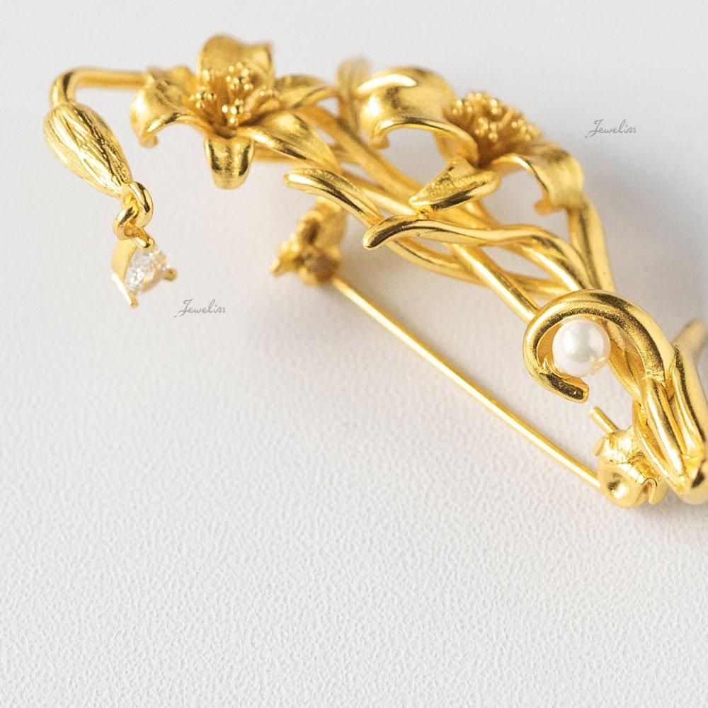 【希少】Boucherブーシェ ユリ フラワー ブローチ ヴィンテージ ゴールド J246-3-240x240.jpg