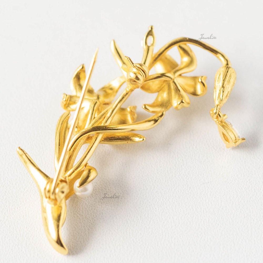 【希少】Boucherブーシェ ユリ フラワー ブローチ ヴィンテージ ゴールド 希少】Boucherブーシェ ユリ フラワー ブローチ ヴィンテージ