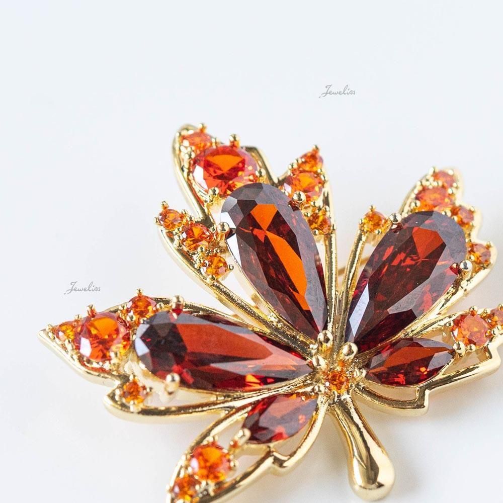 Jeweliss ブローチ Aidy アイディ カエデ 楓 紅葉 ジュエリス