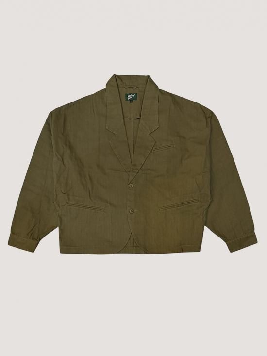 WOODBLOCK HERRINGBONE 2BTN WIDE SLEEVE JACKET OLIVE(WB-25AW-004)