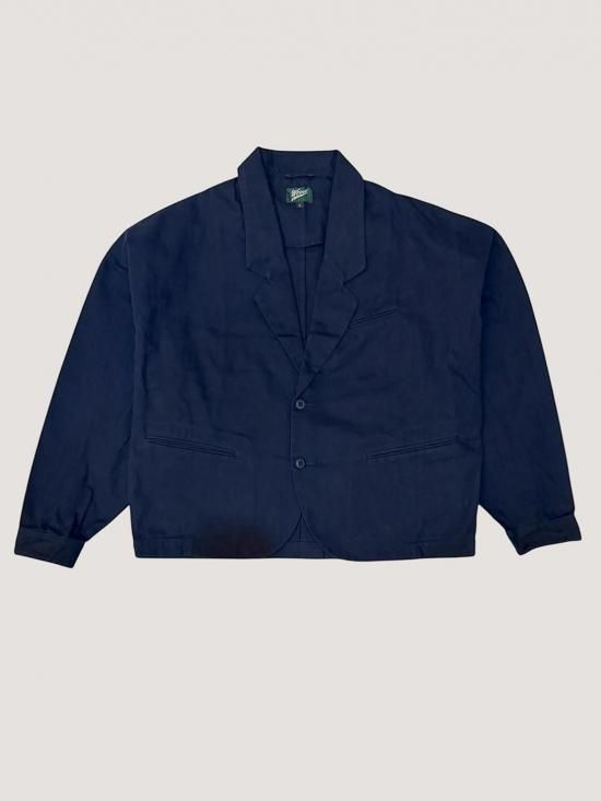 WOODBLOCK HERRINGBONE 2BTN WIDE SLEEVE JACKET NAVY(WB-25AW-004)