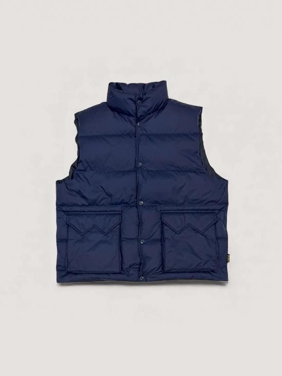 WOODBLOCK W FLAP DOWN VEST NAVY (WB-25AW-013)