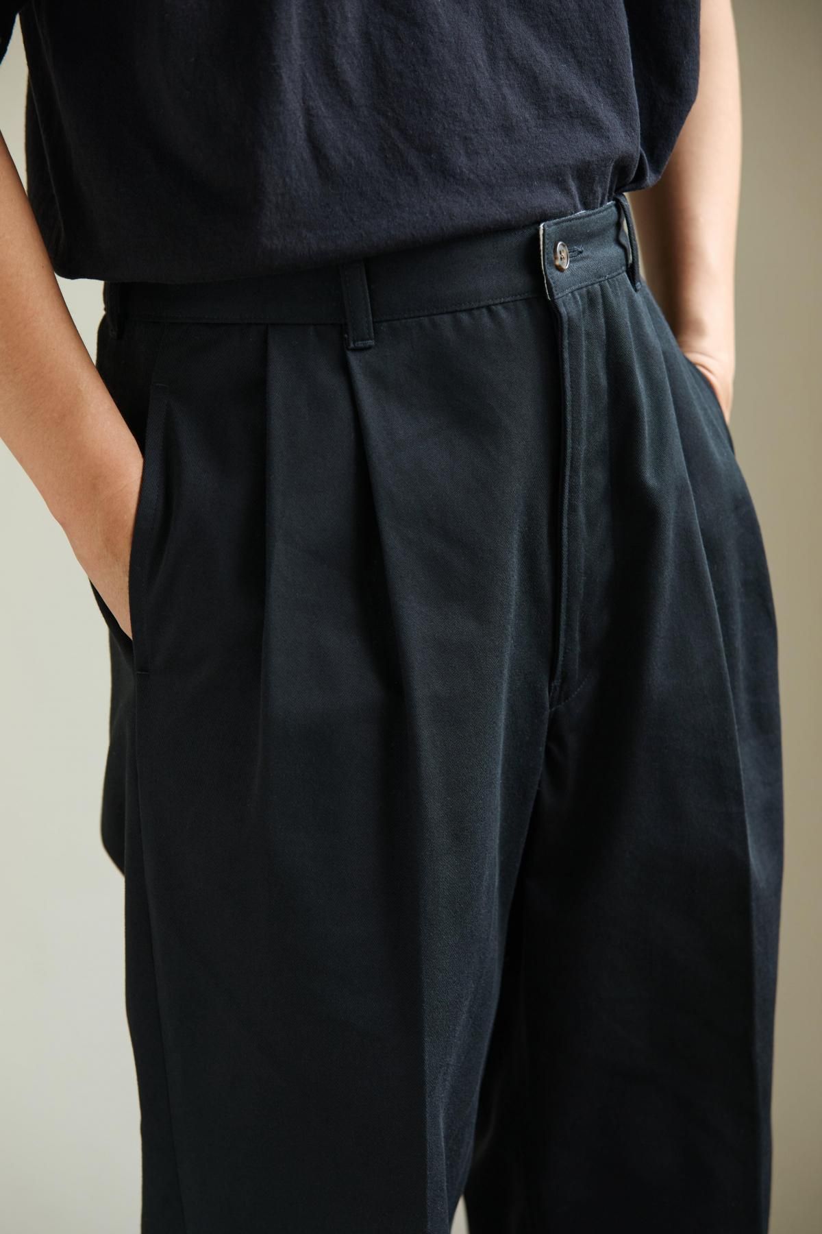 今期新作 Schuray Combed Cotton ChinoTrousers Combed Cotton Chino Trousers (BLACK) - Schuray