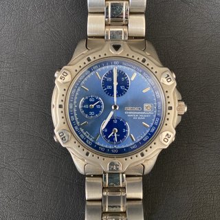 A15 SEIKO  CHRONOGRAPH Υ 7T32-6E40  ʥ ӻ  ֥롼ʸ ᥿٥ ƥ쥹