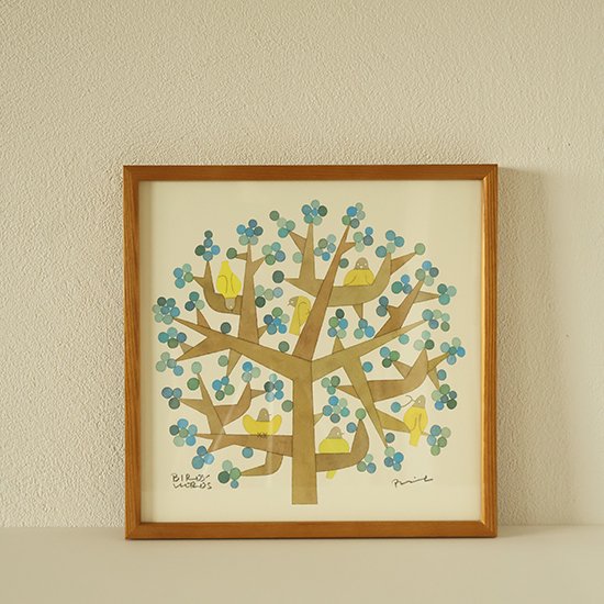 木製額入り BIRDS' WORDS（バーズワーズ）ポスター TREE OF LIFE 30cm