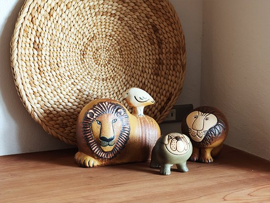 Lisa Larson（リサ・ラーソン）LION WITH BIRD ／ ライオンと鳥 H13.5cm（現行品） - ritashop（リタショップ）