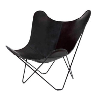 cueroBKF BUTTERFLY CHAIR MARIPOSA BLACK LEATHER