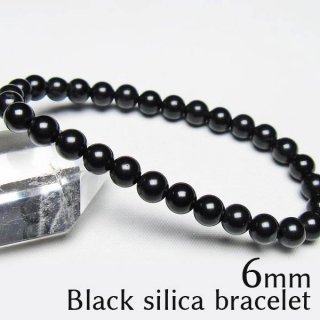 ֥åꥫ ֥쥹å 6mm black silica  ֥쥹 bracelet  ǥ ֥쥹 ȯ  [M 1/10] 711-401