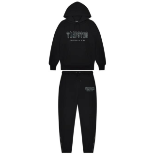 DECODED SOLID CHENILLE HOODED TRACKSUIT - BLACK/BLUE