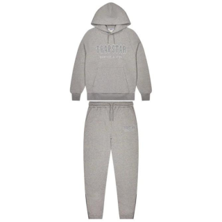 DECODED SOLID CHENILLE HOODED TRACKSUIT - GREY/BLUE