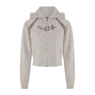 WOMEN'S TS STAR TERRY TOWELLING TRACK TOP - GREY