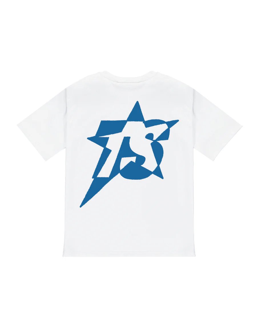 TS STAR PRINT TEE - WHITE/BLUE