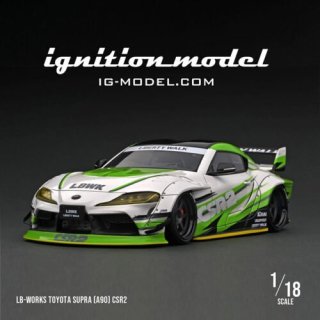 ignition model 1/18 LB-WORKS TOYOTA GR Supra (A90) CSR2 WhiteGreen