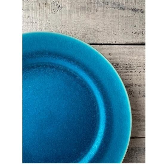 金城有美子　サンゴブルー　直径約23.7センチ　リム皿 tituti 金城有美子【2枚セット】リム皿23.5cm サンゴブルー