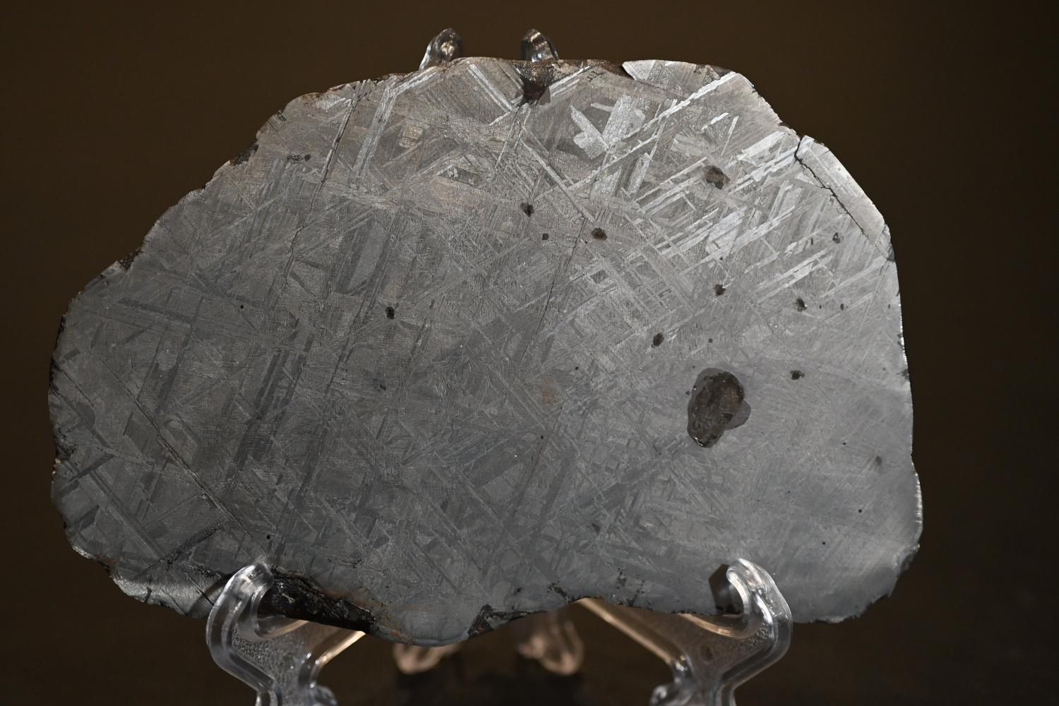 隕石 ？ Muonionalusta Meteorite もろいです。 A MUONIONALUSTA METEORITE END PIECE — SHIMMERING CRYSTALLINE