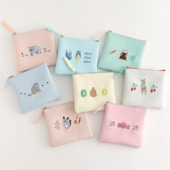 激レアねこパネル生地　ハンドメイド　ミニバック　フラットポーチ 激レアねこパネル生地 ハンドメイド ミニバック フラットポーチ