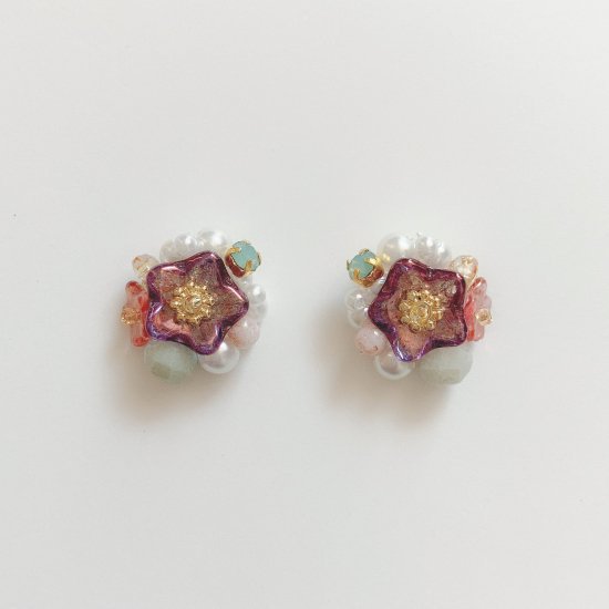 EARRING: ͵ȱ flower half ball