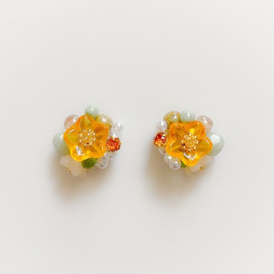 EARRING: ںԡ flower half ball