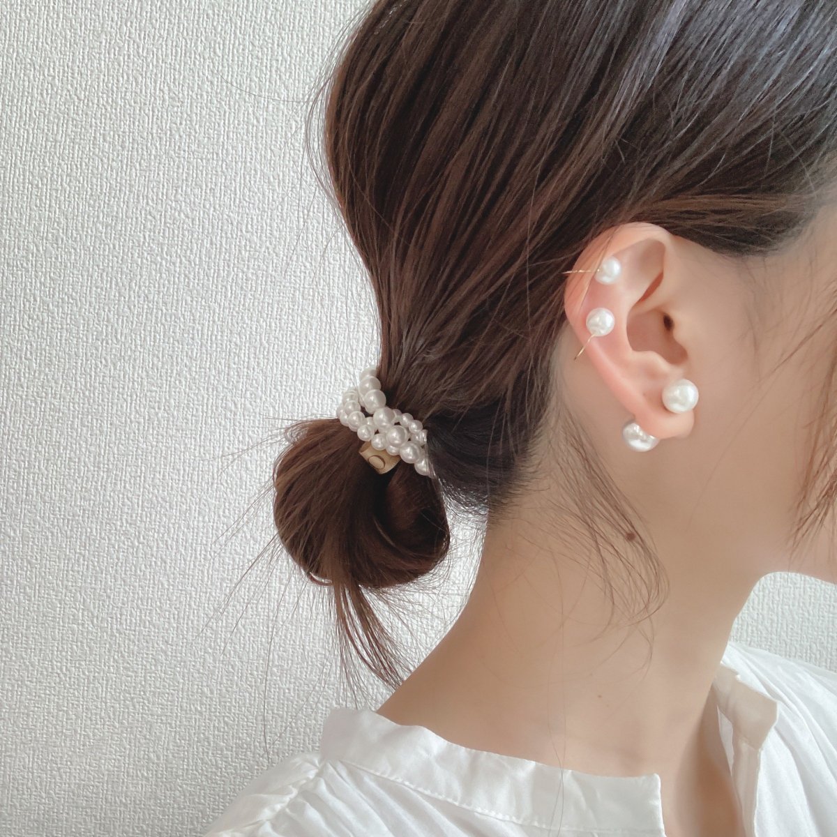 PIERCEEAR CUFF:Doubledense pearl