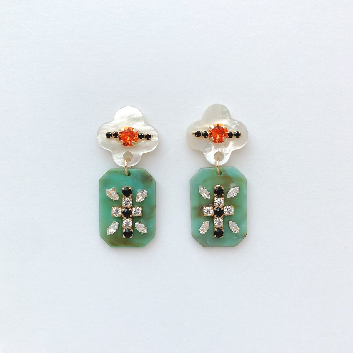 EARRING:Marble turquoiseAME0009