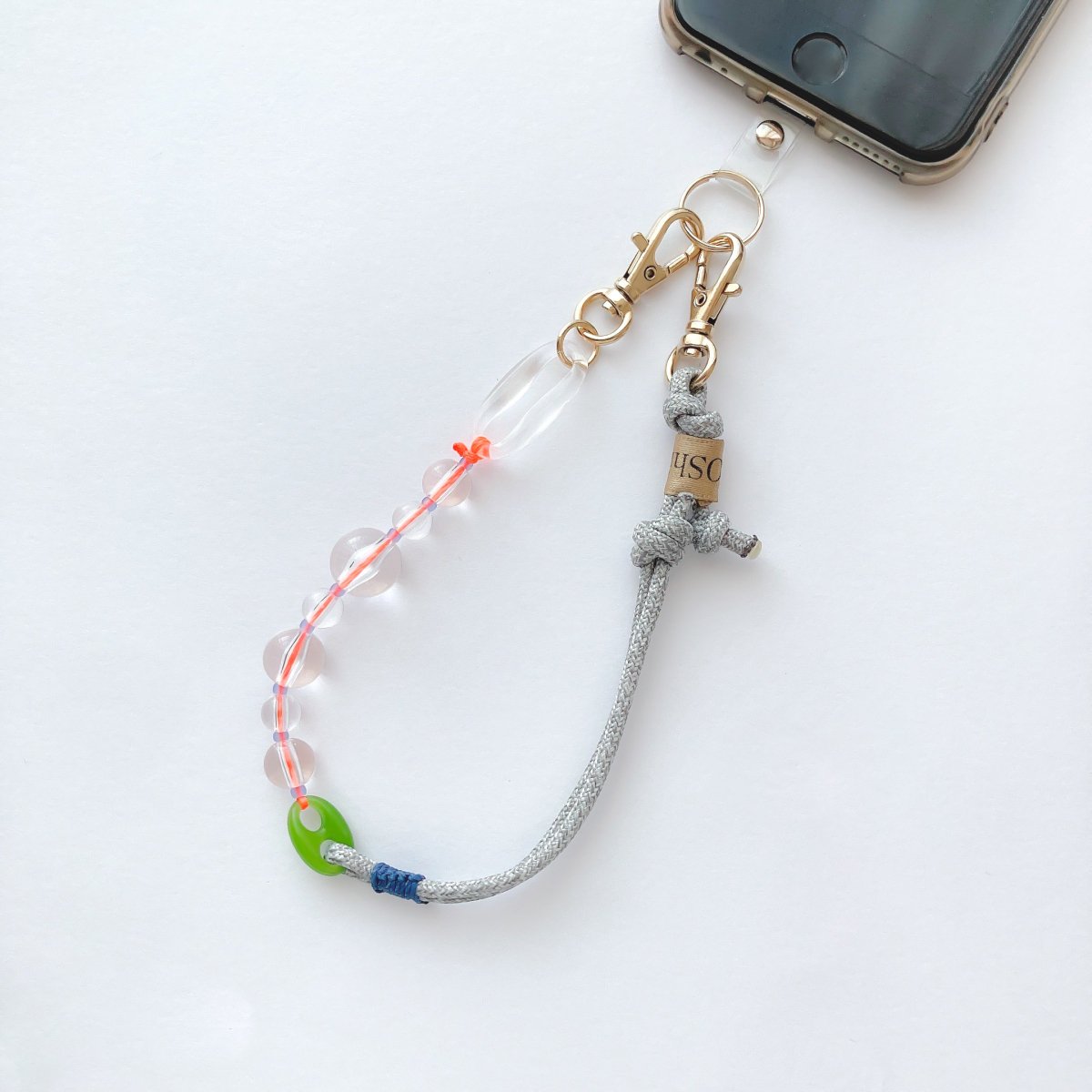 PHONE STRAP:Gray mixclarity