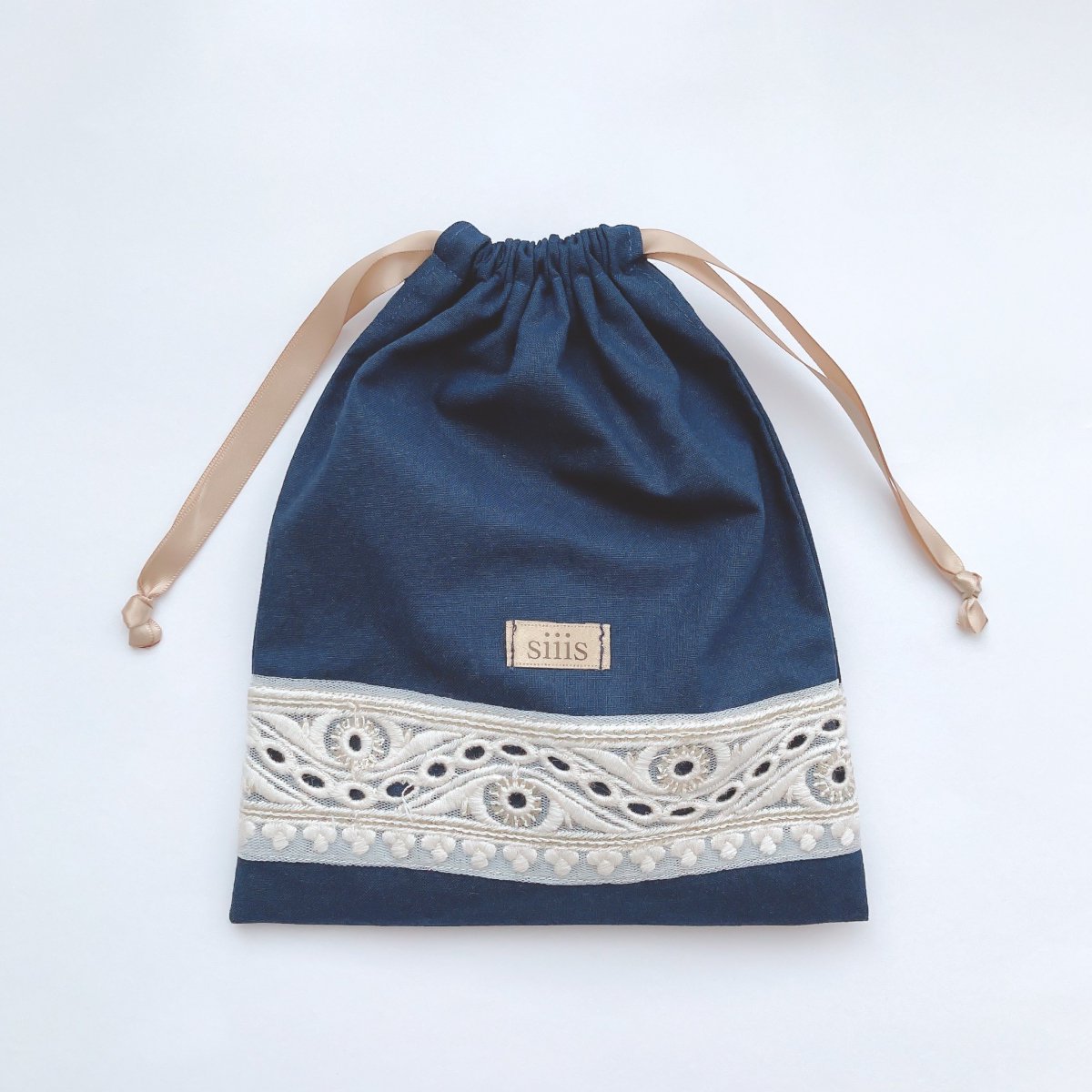 WRAPPING:Navy  laceCotton pouch ()