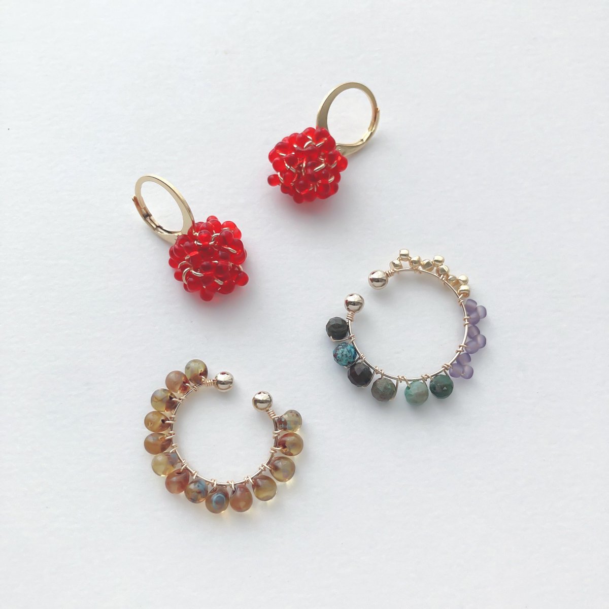 PIERCEEAR CUFF:Raspberryshy berry