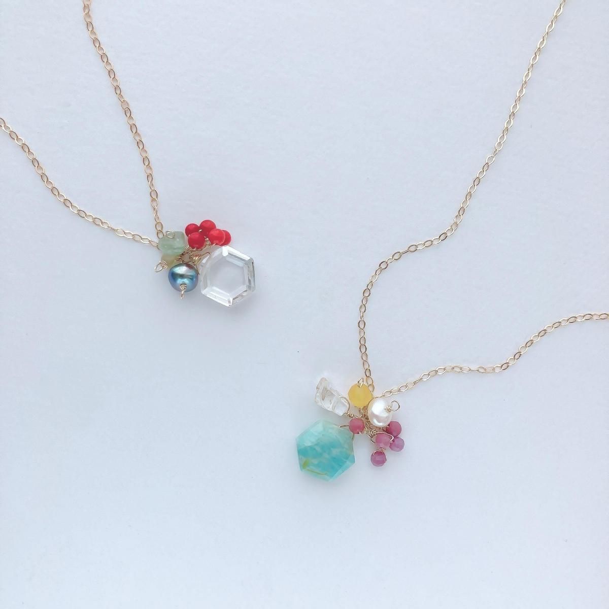 14KGF NECLACE:「Amazonite mix」GFN0030-AZ - siiis