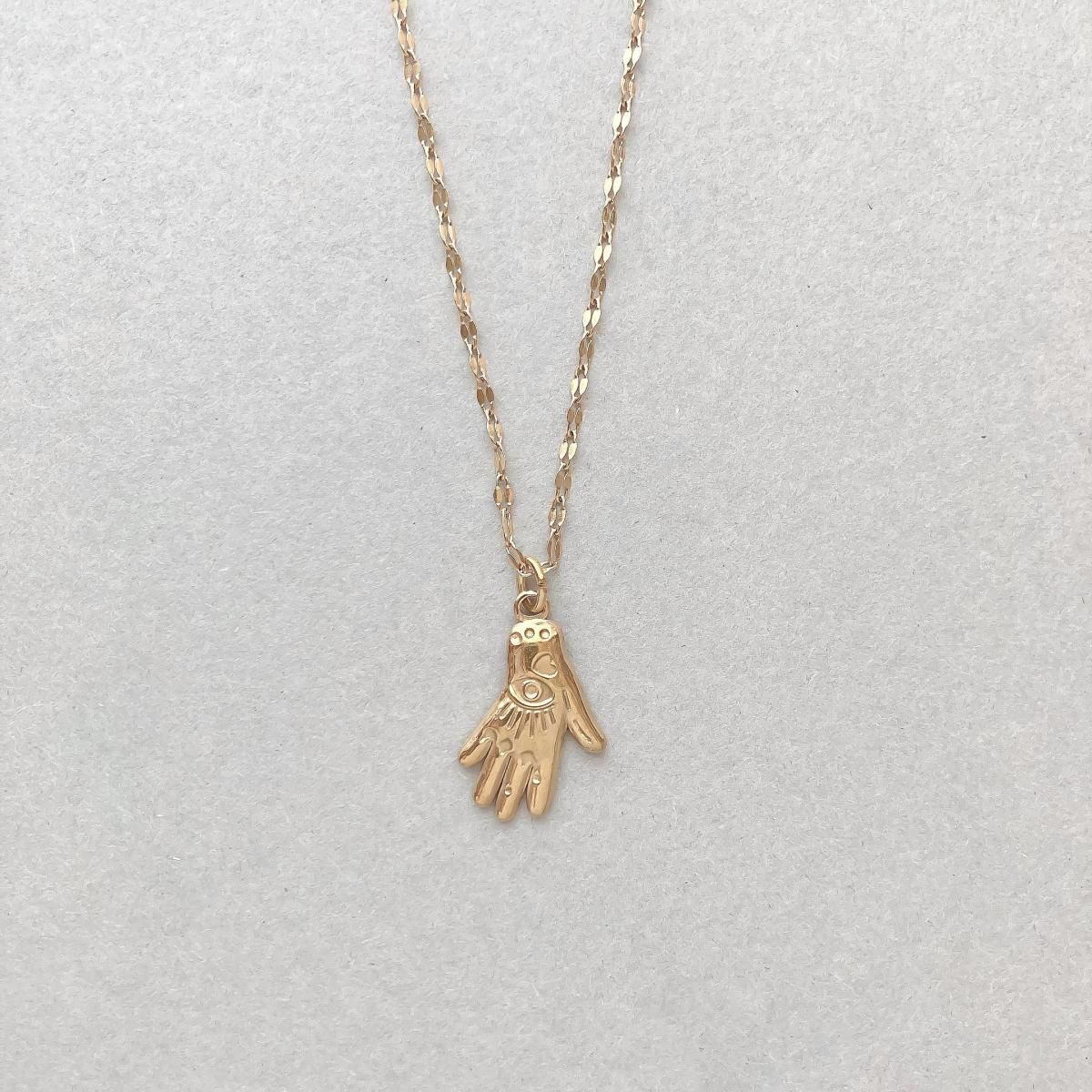 NECLACE:Eye hand-steinless-AMNC0044