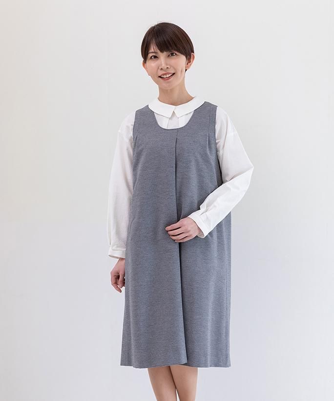 yukachanページ Uネックライン タック入り ジャンパースカート HR-5575-1 - boutique