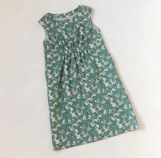 前身頃ハイウエストアクセント フレンチスリーブワンピース HY