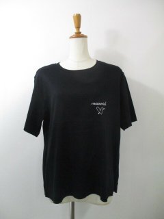 ᥾ޥåץ쥼 MAISON MAVERICK PRESENTSMAVERIC embroidery cropped T-shirt-bk