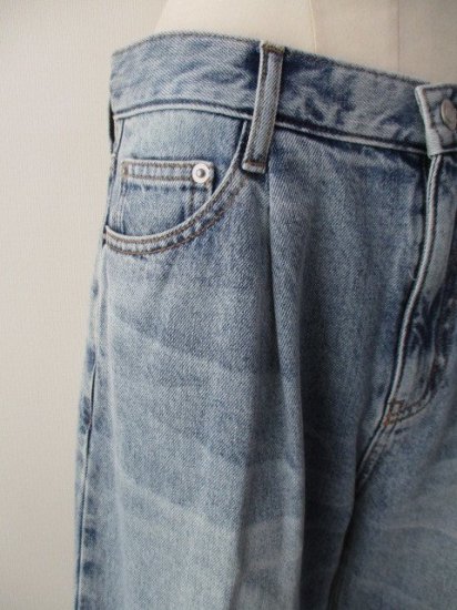 ե Cafune435602TUCK BAGGY DENIM40BLUE