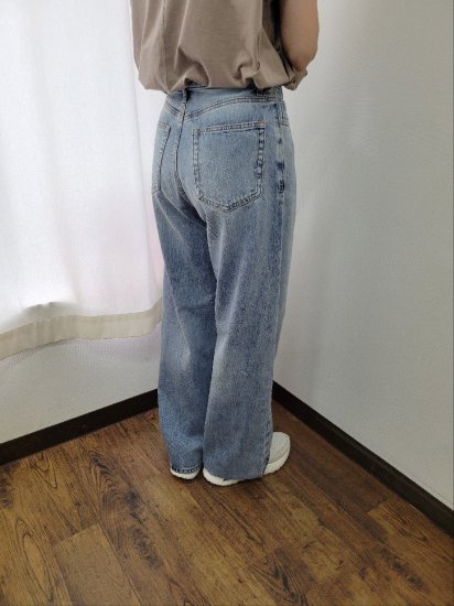 ե Cafune435602TUCK BAGGY DENIM40BLUE