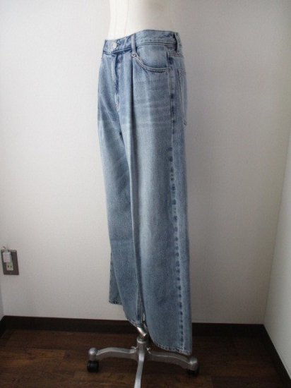 ե Cafune435602TUCK BAGGY DENIM40BLUE