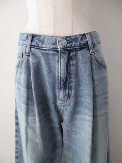 ե Cafune435602TUCK BAGGY DENIM40BLUE